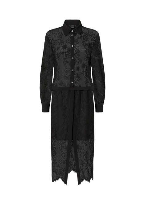 Abito midi in pizzo rebrodé con maniche lunghe PINKO | Abiti | 105644 A2QBZ99